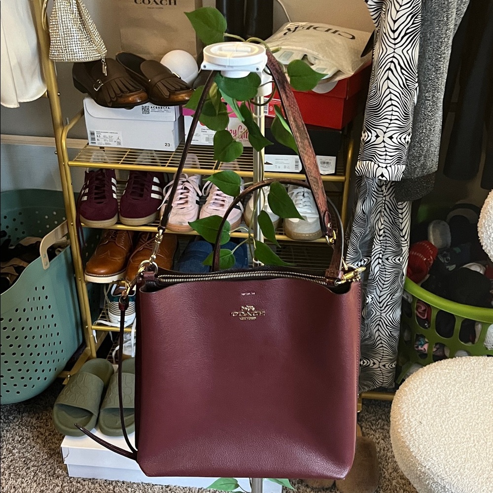 Coach Dark Red Leather Shoulder Bag